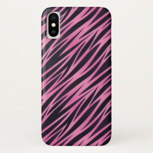 Roze Zebra Stripe achtergrond iPhone X Hoesje