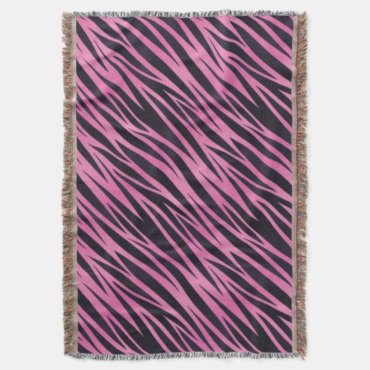 Roze Zebra Stripe achtergrond Deken (Voorkant Verticaal)