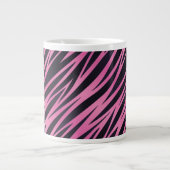 Roze Zebra Stripe achtergrond Grote Koffiekop (Voorkant)