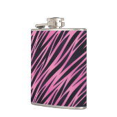 Roze Zebra Stripe achtergrond Heupfles (Links)