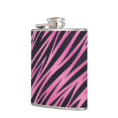 Roze Zebra Stripe achtergrond Heupfles (Links)