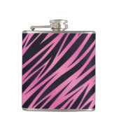 Roze Zebra Stripe achtergrond Heupfles (Voorkant)