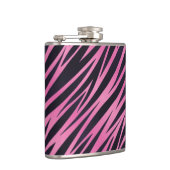 Roze Zebra Stripe achtergrond Heupfles (Rechts)