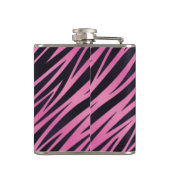 Roze Zebra Stripe achtergrond Heupfles (Achterkant)