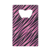 Roze Zebra Stripe achtergrond Kredietkaart Flessenopener (Voorkant)