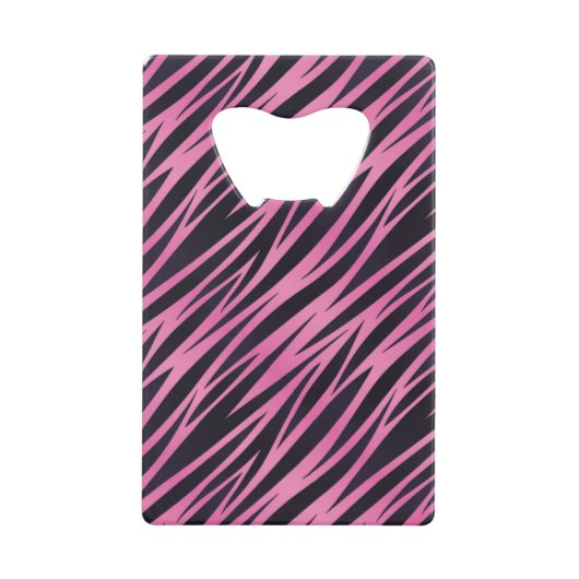 Roze Zebra Stripe achtergrond Kredietkaart Flessenopener (Voorkant)