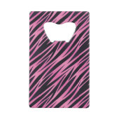 Roze Zebra Stripe achtergrond Kredietkaart Flessenopener (Achterkant)