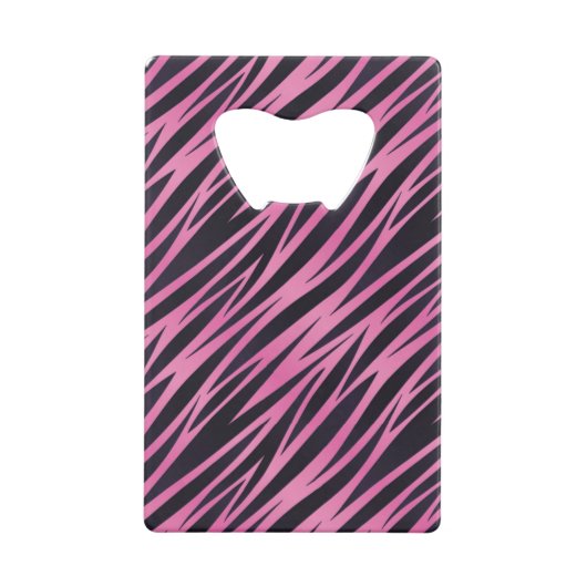 Roze Zebra Stripe achtergrond Kredietkaart Flessenopener (Achterkant)