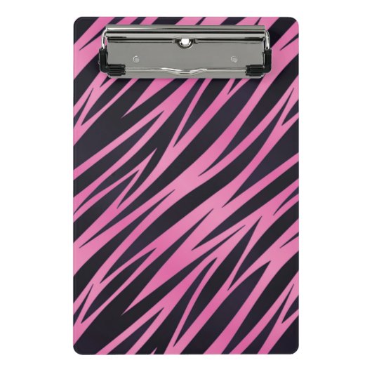 Roze Zebra Stripe achtergrond Mini Klembord (Voorkant)