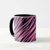 Roze Zebra Stripe achtergrond Mok (Voorkant links)