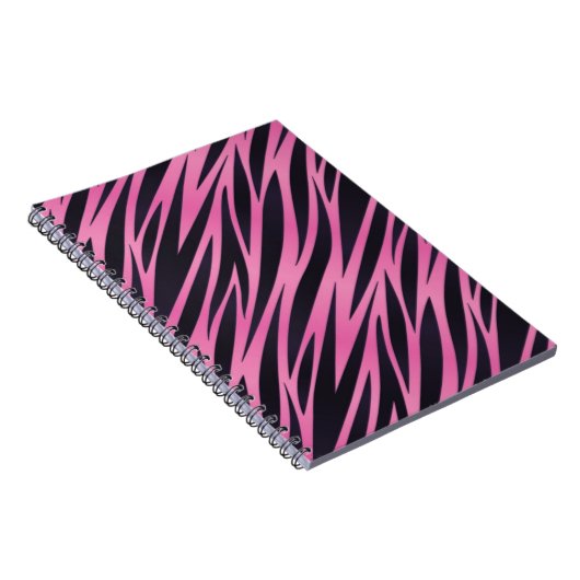 Roze Zebra Stripe achtergrond Notitieboek (Rechterzijde)