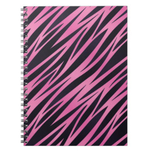 Roze Zebra Stripe achtergrond Notitieboek