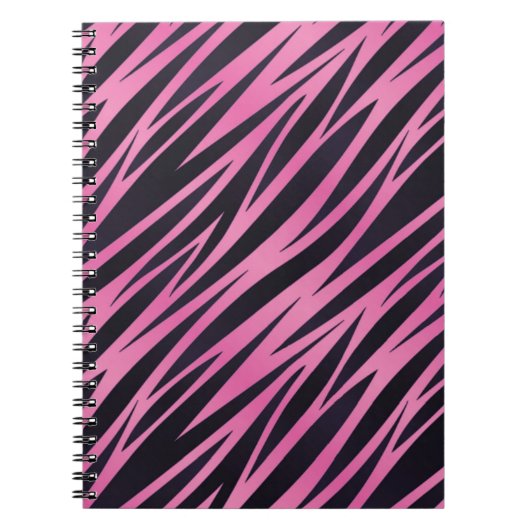 Roze Zebra Stripe achtergrond Notitieboek (Voorkant)