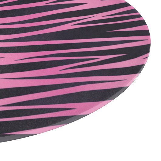 Roze Zebra Stripe achtergrond Snijplank (Hoek)