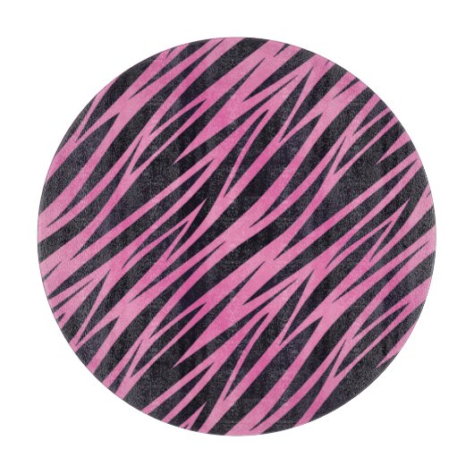 Roze Zebra Stripe achtergrond Snijplank (Voorkant)