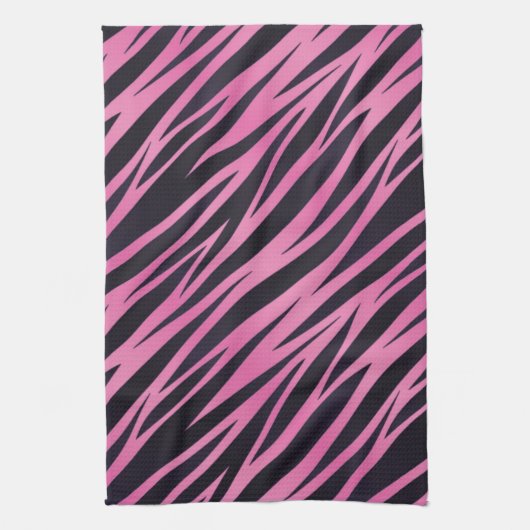 Roze Zebra Stripe achtergrond Theedoek (Verticaal)