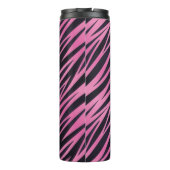 Roze Zebra Stripe achtergrond Thermosbeker (Achterkant)