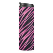 Roze Zebra Stripe achtergrond Thermosbeker (Geroteerd rechts)