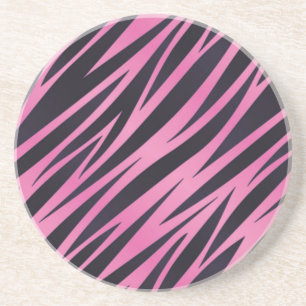 Roze Zebra Stripe achtergrond Zandsteen Onderzetter