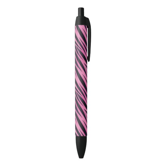 Roze Zebra Stripe achtergrond Zwarte Inkt Pen (Achterkant (Verticaal))