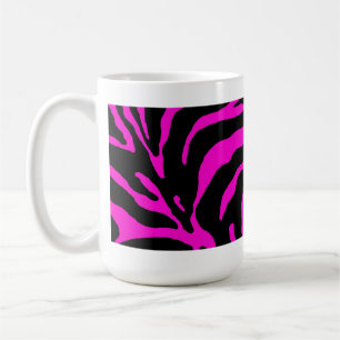Roze Zebra Stripe Animal Print Koffiemok
