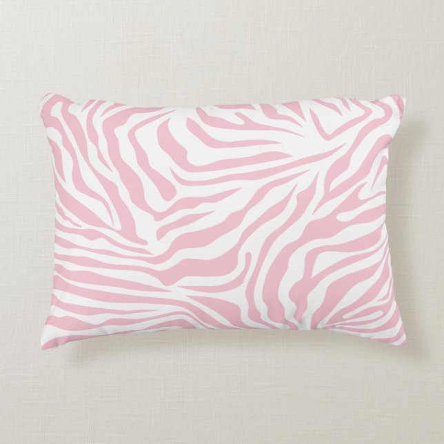 Roze Zebra Stripes Wild Dierlijk printpatroon Accent Kussen (Voorkant)