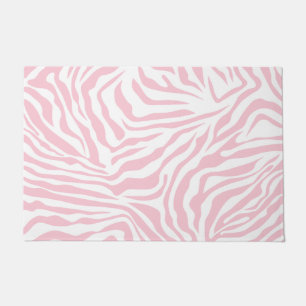 Roze Zebra Stripes Wild Dierlijk printpatroon Deurmat
