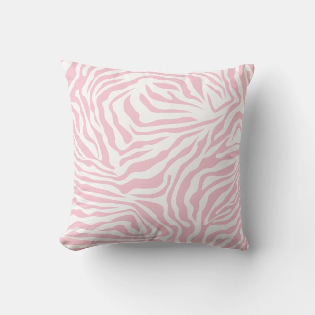 Roze Zebra Stripes Wild Dierlijk printpatroon Kussen (Voorkant)