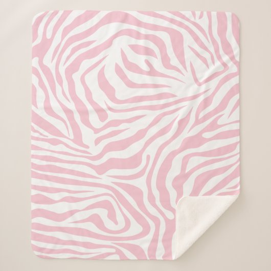 Roze Zebra Stripes Wild Dierlijk printpatroon Sherpa Deken (Voorkant)