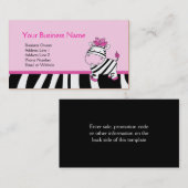 Roze Zebra  visitekaartje (Voorkant / Achterkant)