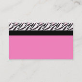 roze zebra visitekaartje (Achterkant)