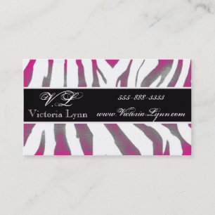 roze zebra visitekaartje