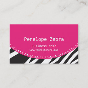 Roze Zebra Visitekaartje