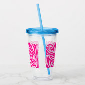 Roze zebraprint acryl drinkbeker (Links)