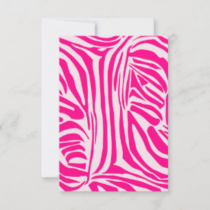 Roze zebraprint bedankkaart