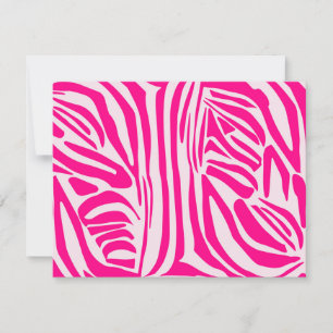 Roze zebraprint bedankkaart