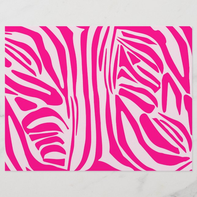 Roze zebraprint briefhoofd (Voorkant)