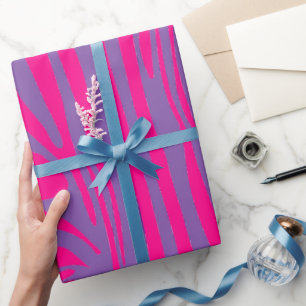 Roze zebraprint cadeaupapier