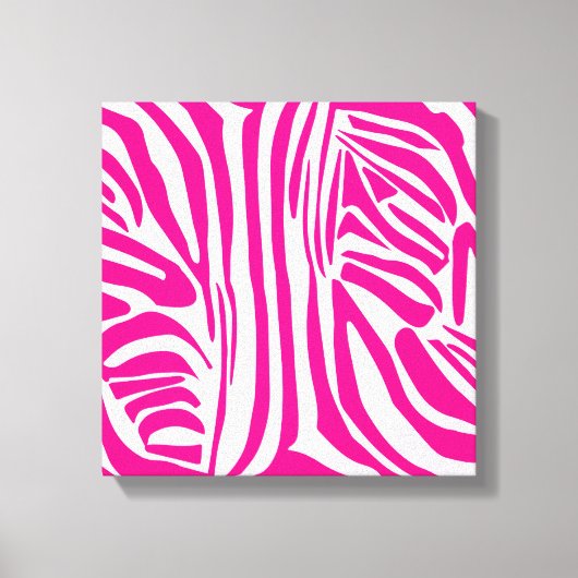 Roze zebraprint canvas afdruk (Voorkant)