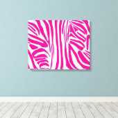 Roze zebraprint canvas afdruk (Insitu (Houten vloer))
