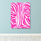 Roze zebraprint canvas afdruk (Insitu (Houten vloer))
