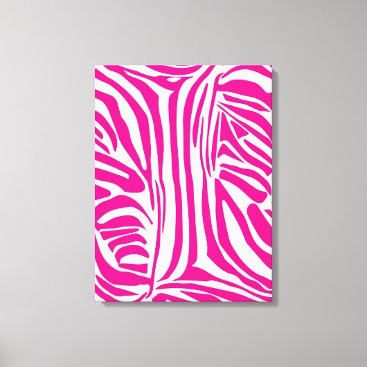 Roze zebraprint canvas afdruk (Voorkant)