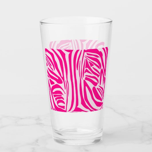 Roze zebraprint glas (Voorkant)