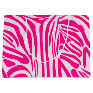 Roze zebraprint groot cadeauzakje