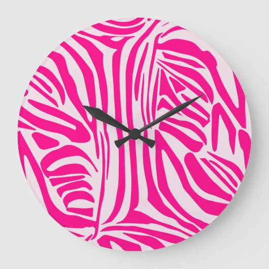 Roze zebraprint grote klok (Voorkant)