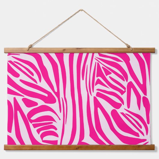 Roze zebraprint hangend wandkleed (Voorkant)