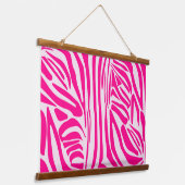 Roze zebraprint hangend wandkleed (Gebogen)