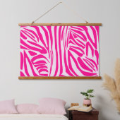 Roze zebraprint hangend wandkleed (Slaapkamer)