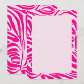 Roze zebraprint kaart (Voorkant / Achterkant)