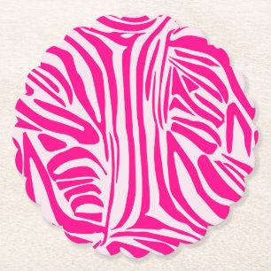 Roze zebraprint kartonnen onderzetters